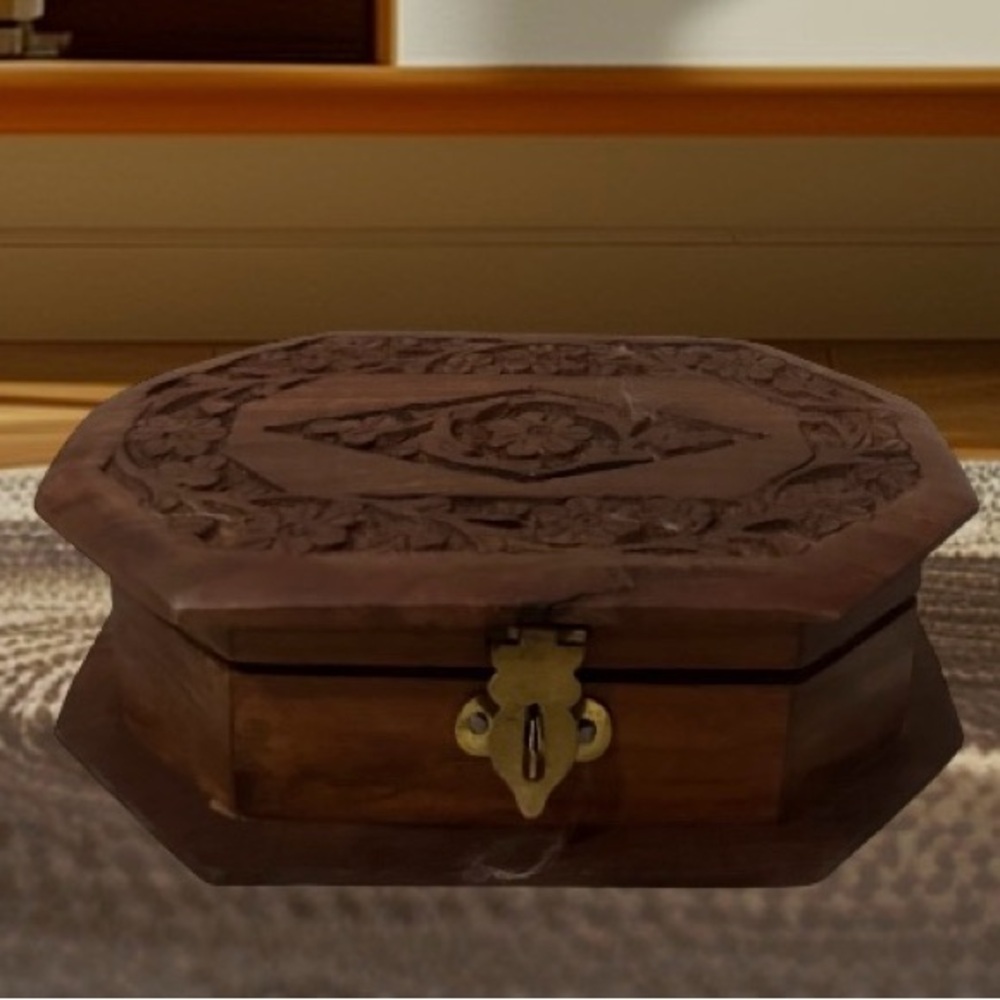 Elegant Wooden carved Storage Box